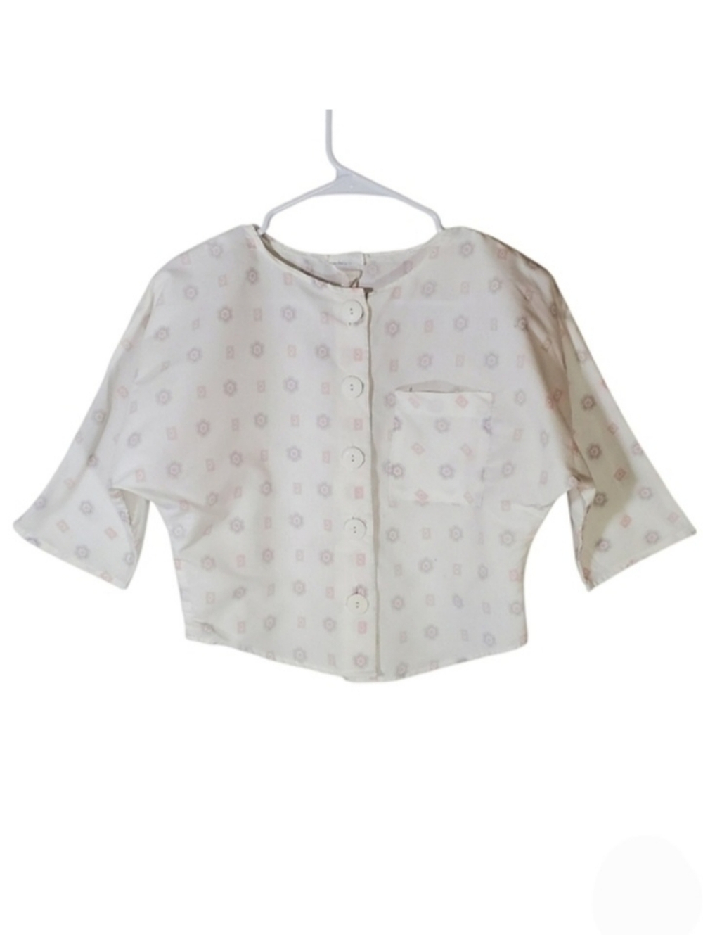 2407 * Classic Plastic Of Calif Vintage Boxy Pastel Geometric Print Top Size S
